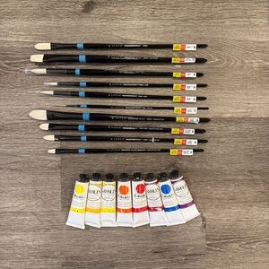 Gamblin Artist's Grade Oil Colors Paint and Brush Set High Series Paints